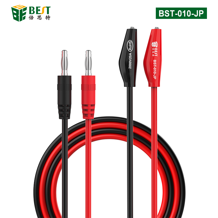 BST-010-JP 超導(dǎo)傳輸香蕉頭轉(zhuǎn)鱷魚夾測試線 電力測試線 高壓電源夾子 萬用表插頭 香蕉頭導(dǎo)線 鱷魚夾純銅帶線試驗 夾子線 2000V20A大電流